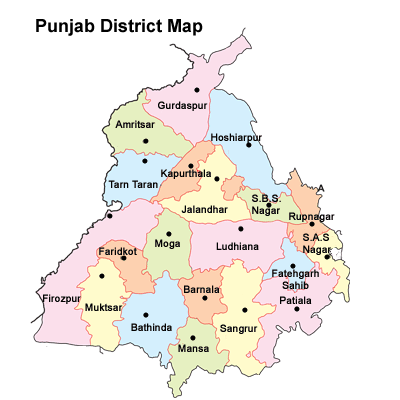 Punjab district Map
