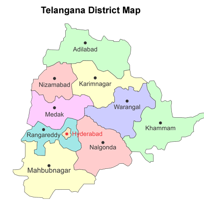 Telangana district Map