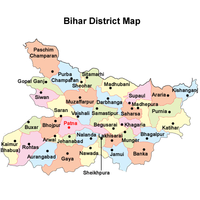 Bihar district Map