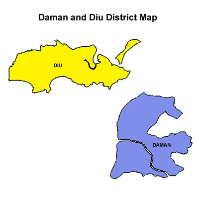 Daman and Diu district Map