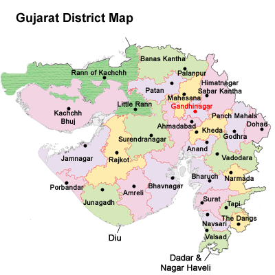 Gujarat district Map