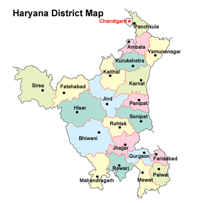 Haryana district Map