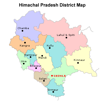 Himachal Pradesh district Map