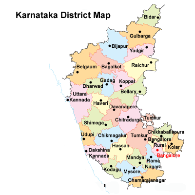 Karnataka district Map