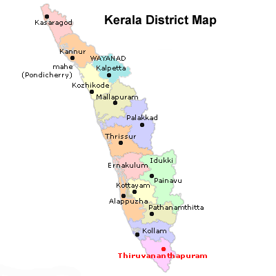 Kerala district Map