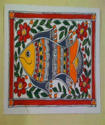 Fish Madhubani paintings.
