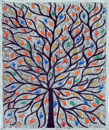 Tree Madhubani paintings