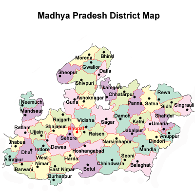 Madhya Pradesh district Map