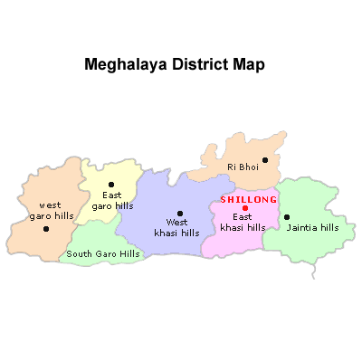 Meghalaya district Map