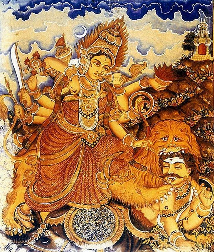 Durga painting saraswathi