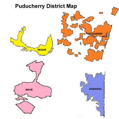 Puducherry (Pondicherry) district Map