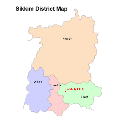 Sikkim district Map