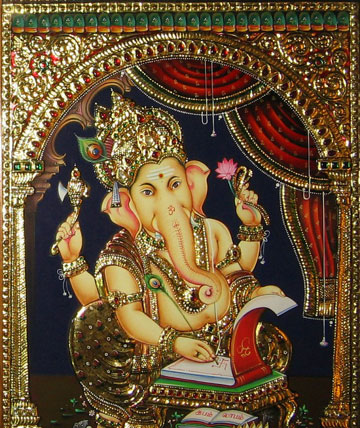 Ganesha tanjore painting