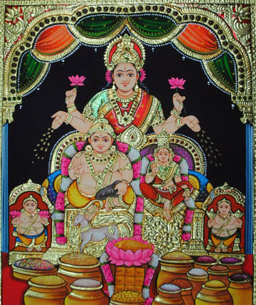 Lakshmi tanjore paintings