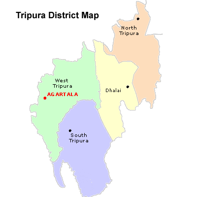 Tripura district Map