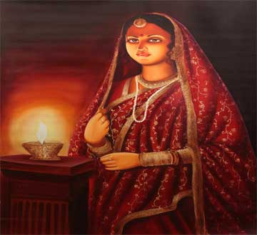 Lady Ravi varma painting