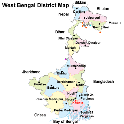 West Bengal district Map